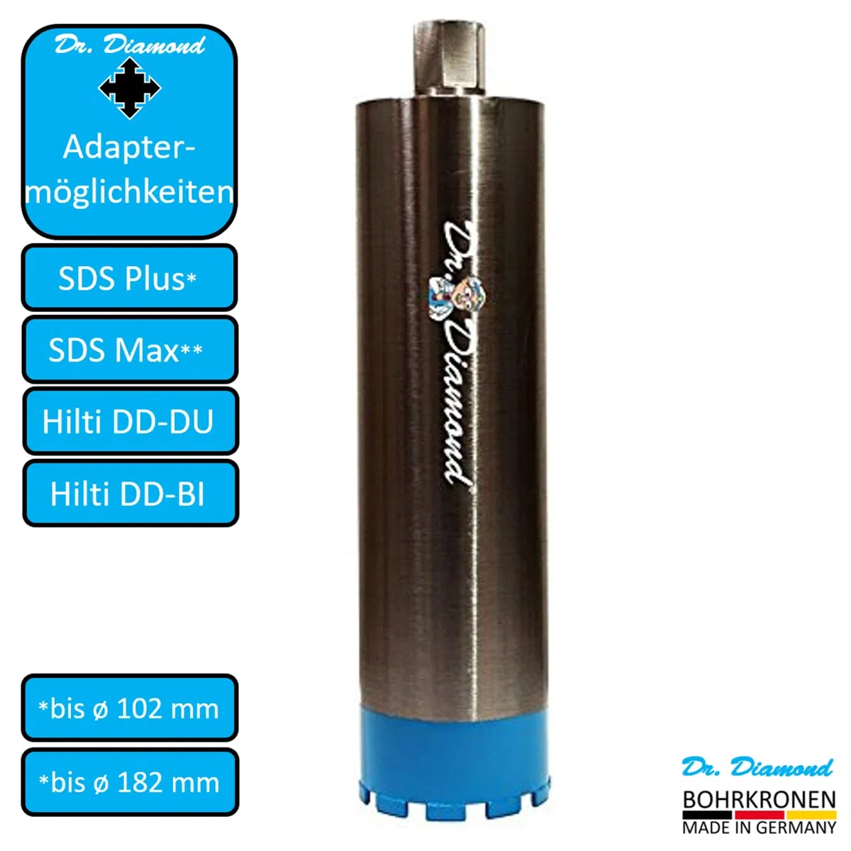 Dr. Diamond Corona diamantata 1 1 – 4 a secco punta, Dose punta Ø 225 mm 300 mm