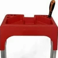AERREGI Scala Scaletto 6 Gradini per uso professionale in Alluminio Portata 150 Kg Certificazione EN 131 Con Vano Portaoggetti