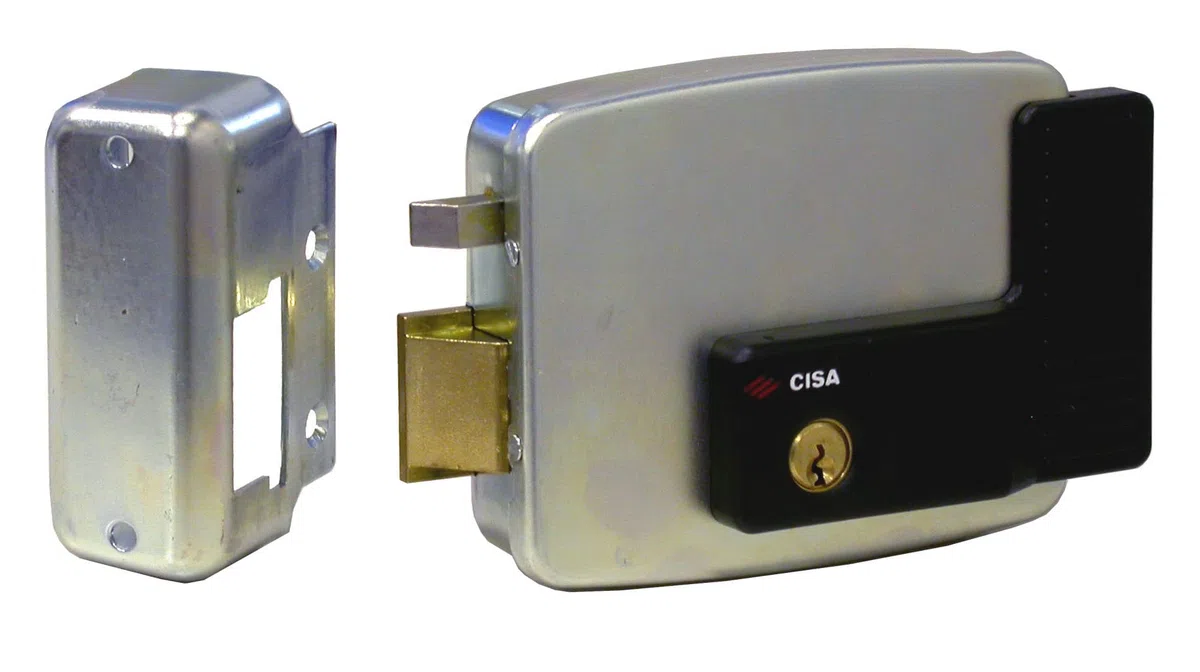CISA 111921604, Serratura Elettrica da Applicare a Cilindro, Entrata 60 mm, per Infissi con Apertura Esterna, Mano Sinistra