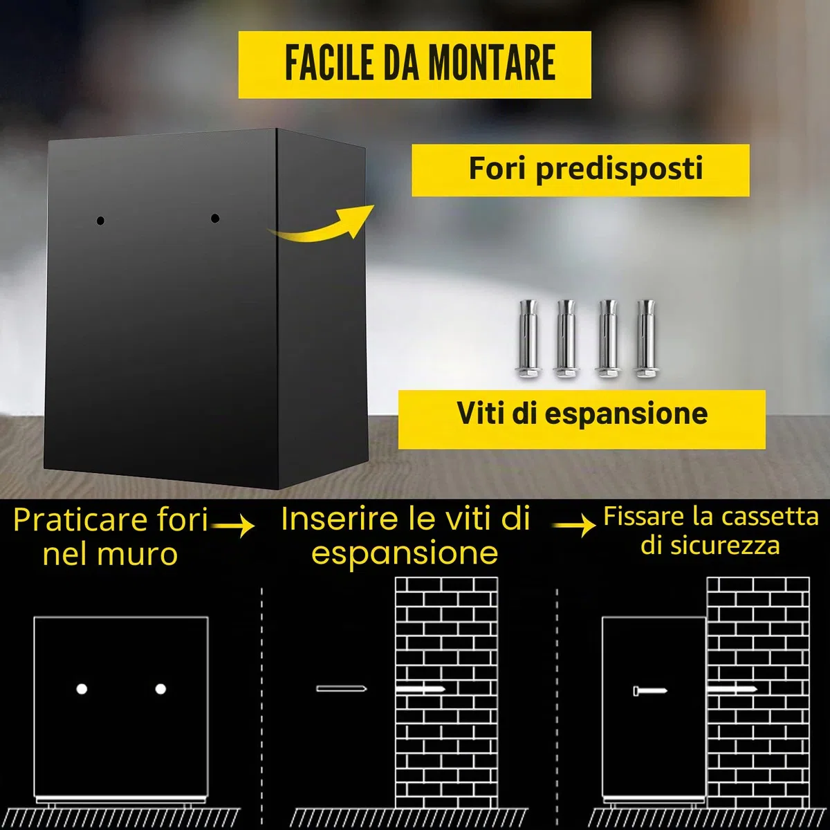 VEVOR Cassaforte da Armadio 36x30x45CM, da Mobile Con Slot di Rilascio, da Cassetto in Acciaio, Elettronica Con Borsa per Documenti Ignifuga, per Gioielli, Contanti