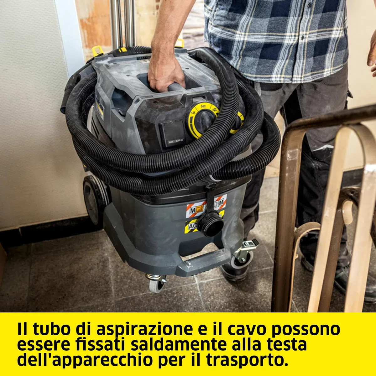 KÄRCHER aspiratore solidi-liquidi NT 30/1 Tact Te M, 1380 W, contenitore: 30 l, tubo di aspirazione da 4 m, ugello pavimento bagnato/asciutto (360 mm), bocchetta fessure, presa elettroutensile