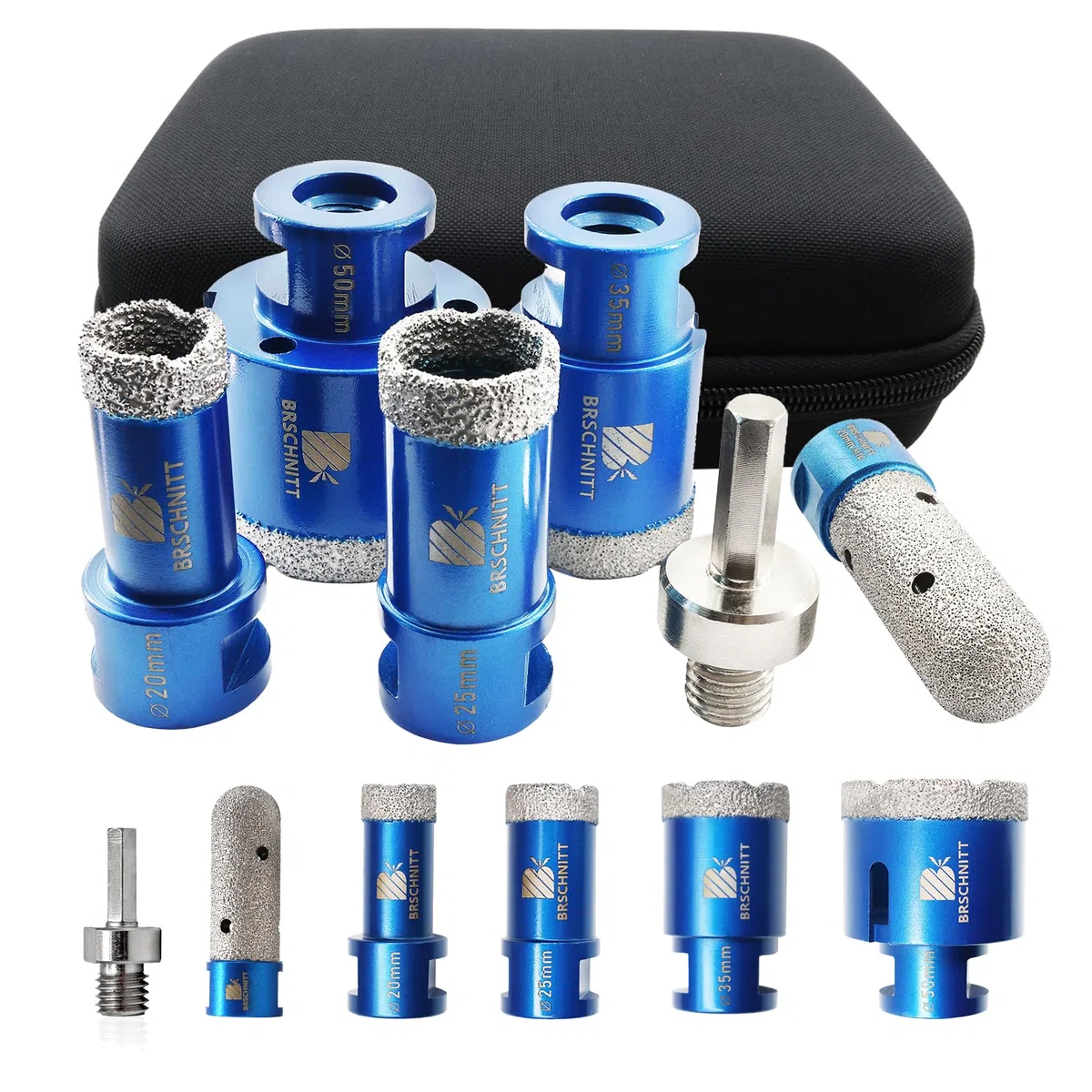 Set di punte diamantate per piastrelle - 20/25/35/50mm Punte diamantate e fresatrice diamantata da 20mm con adattatore