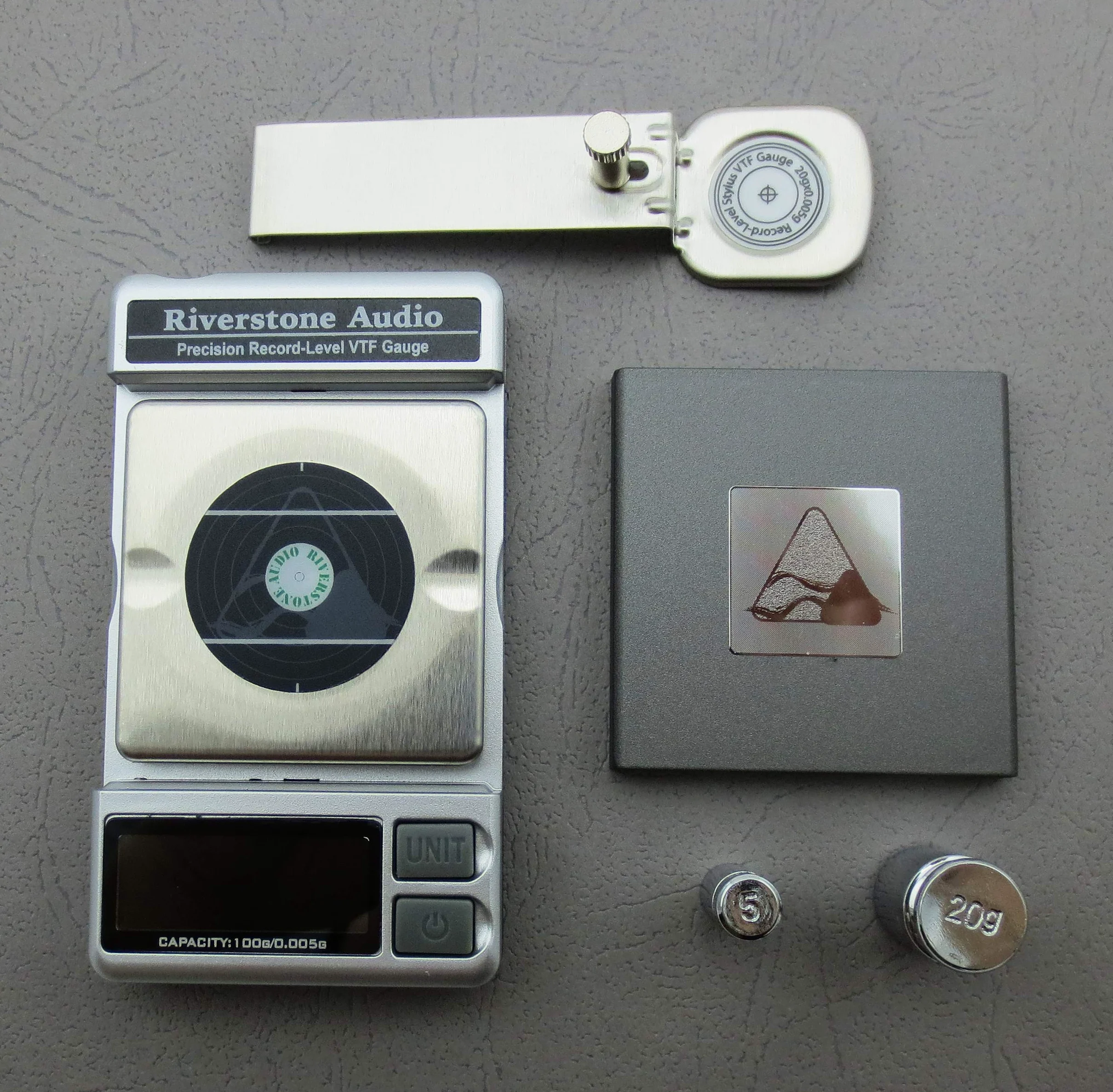 Livella di precisione per giradischi digitale, calibro della bilancia della forza per braccio Phono Cartridge VTF, risoluzione 0,005 g (argento)