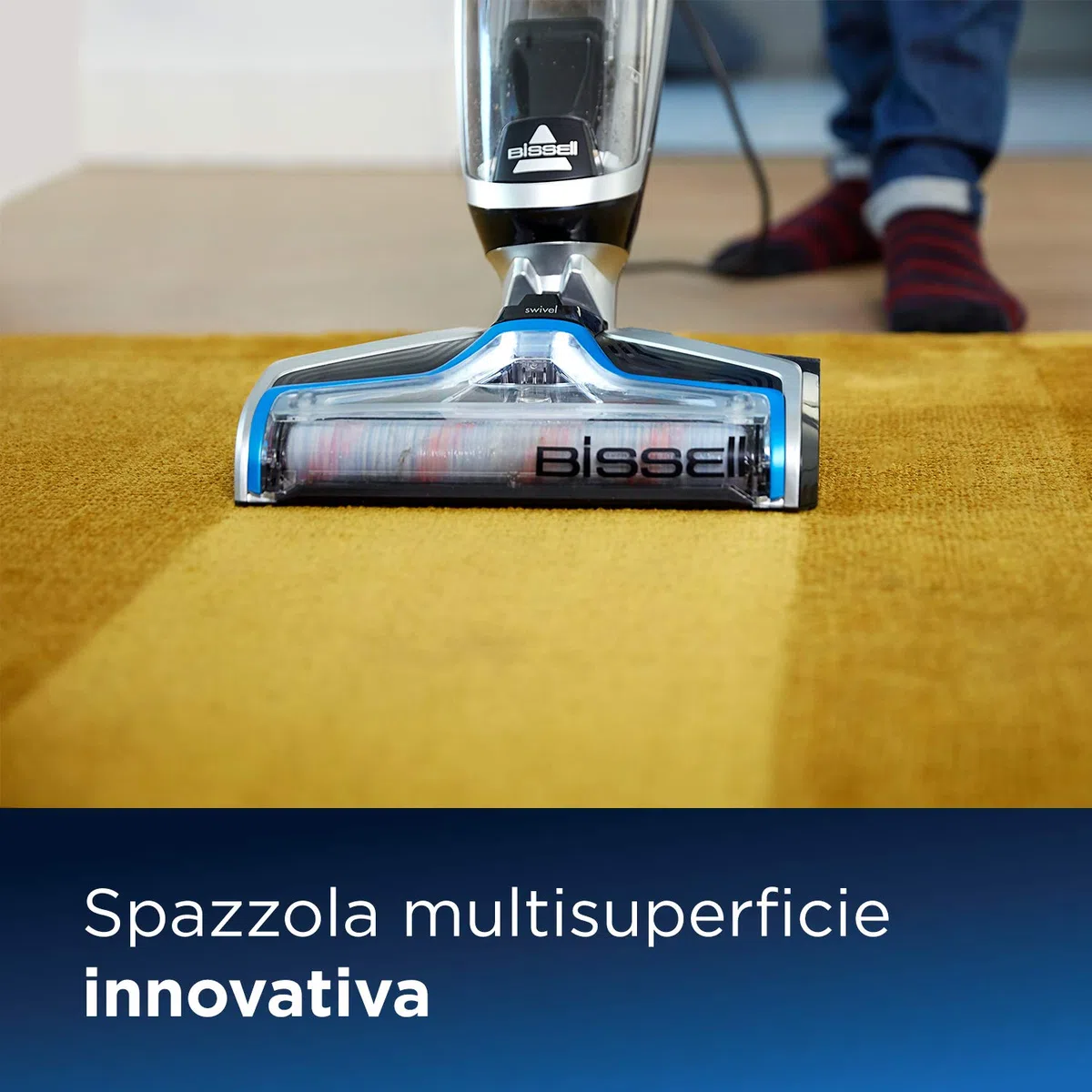 BISSELL CrossWave Pet Pro | Aspirapolvere/Lavando/Asciugatrice | 3 In 1 Per Animali Domestici | Ideale Per Tappeti, Piastrelle & Pavimenti In Legno | Formula Inclusa | 74dB | Nero/Titanio/Blu | 2225N