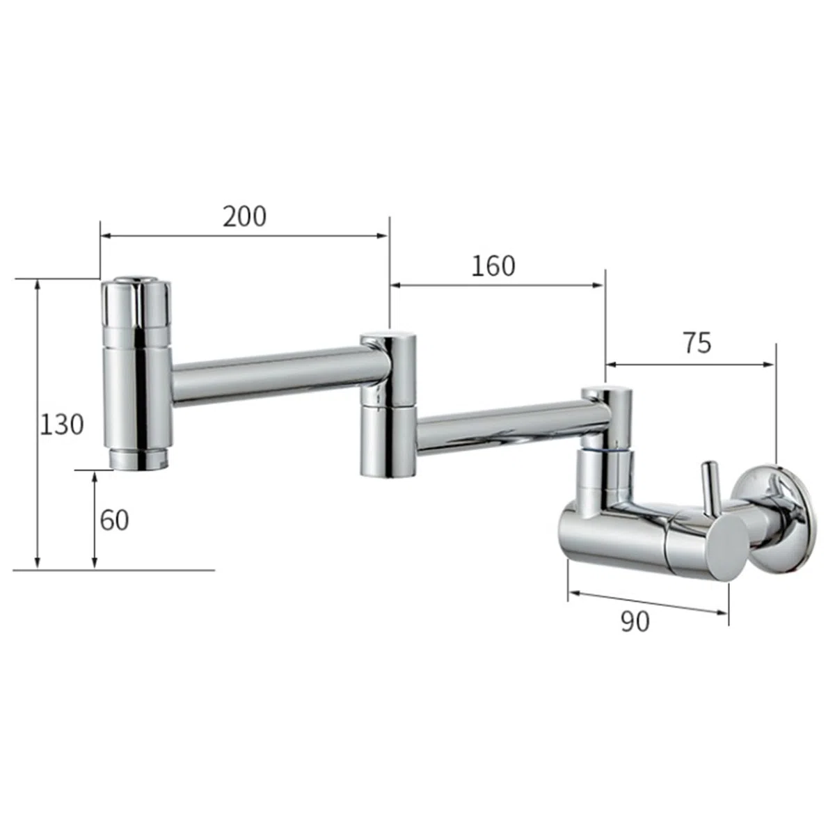 Rubinetti Riempimento Pentole Rubinetto Cucina A Muro Pieghevole Acqua Fredda Cromo Rotabile