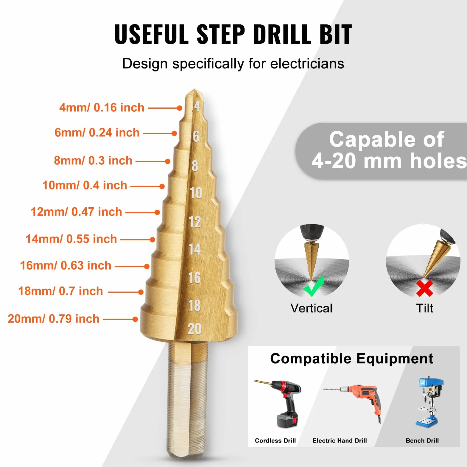 VEVOR Kit di Perforazione Idraulica ad Eliminazione Diretta 10 Ton, Punzonatrice Idraulica in Acciaio Strumento di Perforazione con 6 Set di Punzione per Cantieri, Manutenzione e Fai-Da-Te, Giallo