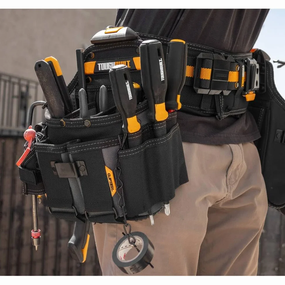 BOLSO PORTAHERRAMIENTAS OFICIAL ELECTRICISTA + CORREA HOMBRO TB-CT-114 TOUGH BUILT