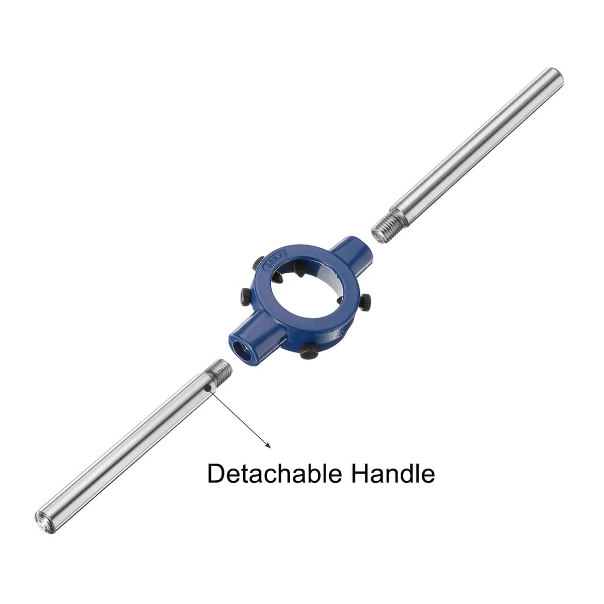 QUARKZMAN Matrici Filettature per Tubi 55mm (2,17") Supporto Maniglia Chiave Filettatura Regolabile Strumenti per Riparazione Bullone (Matrici Metriche M22-M24 / Matrici Od 55mm)
