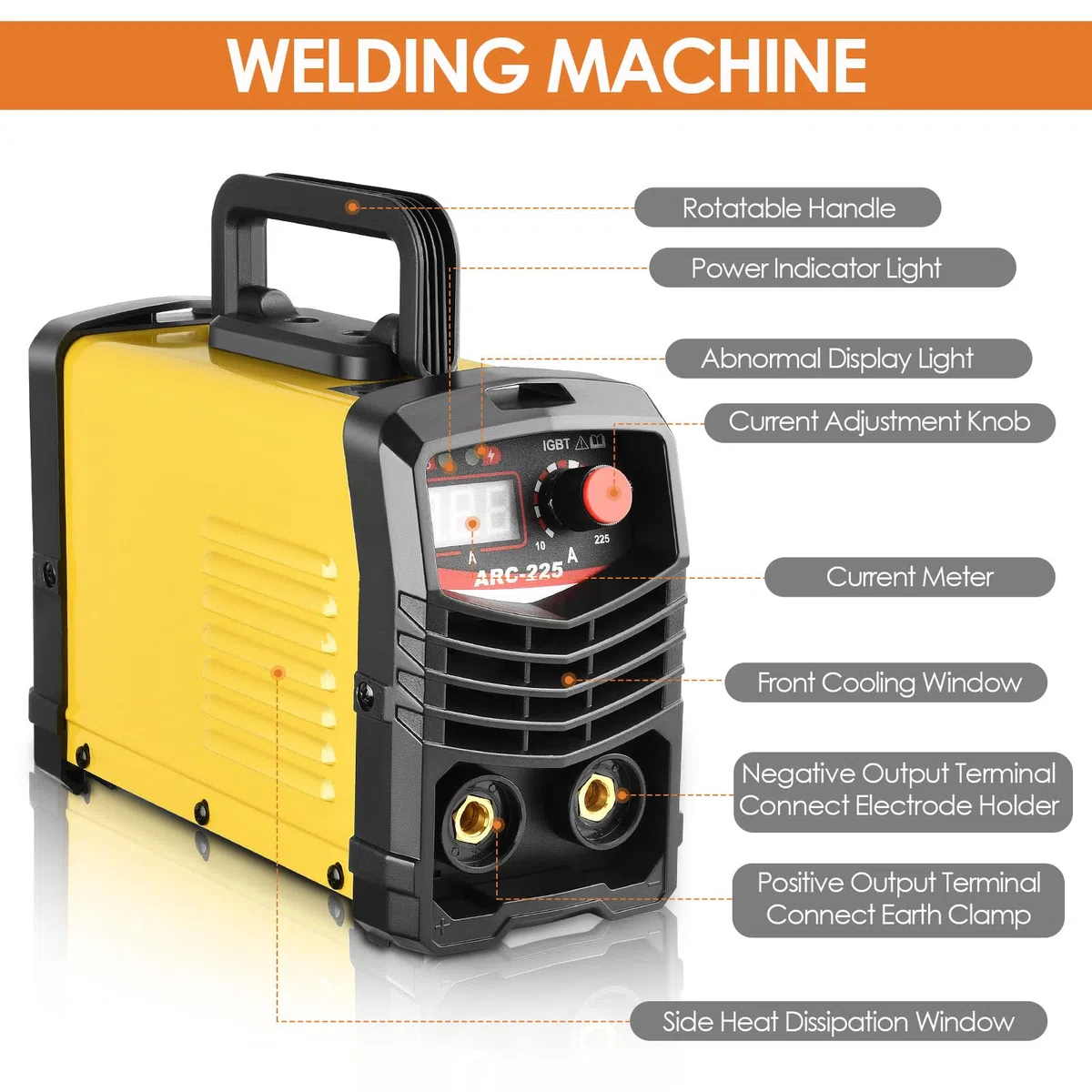 Aomdom ARC Saldatore Inverter, 225a MMA Saldatrice Ad Arco 220v Igbt Digital Display Lcd Saldatrice Inverter Portatil Con Elettrodi Saldatrice Morsetto Di Lavoro