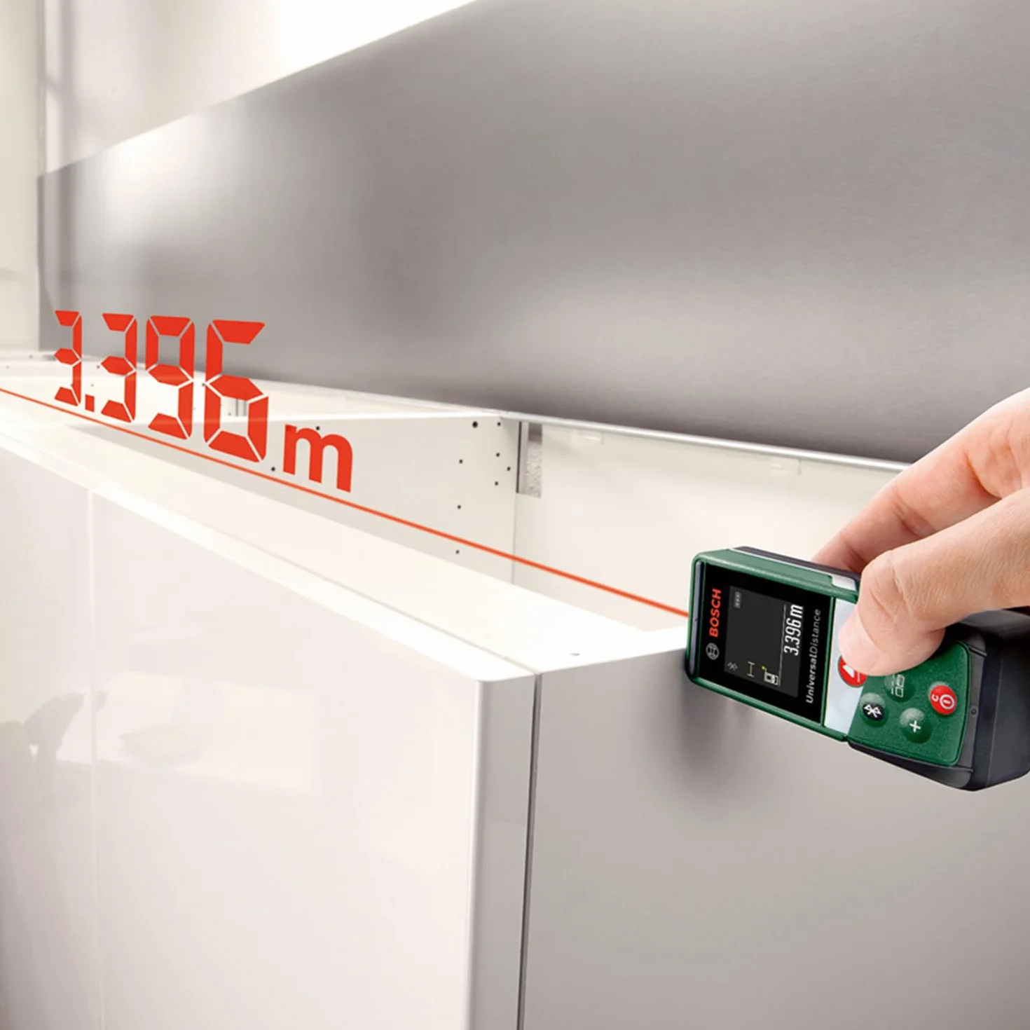 Bosch distanziometro laser UniversalDistance 40C (misura distanze fino a 40 m con precisione, connettività Bluetooth, funzioni di misurazione, in cartone)