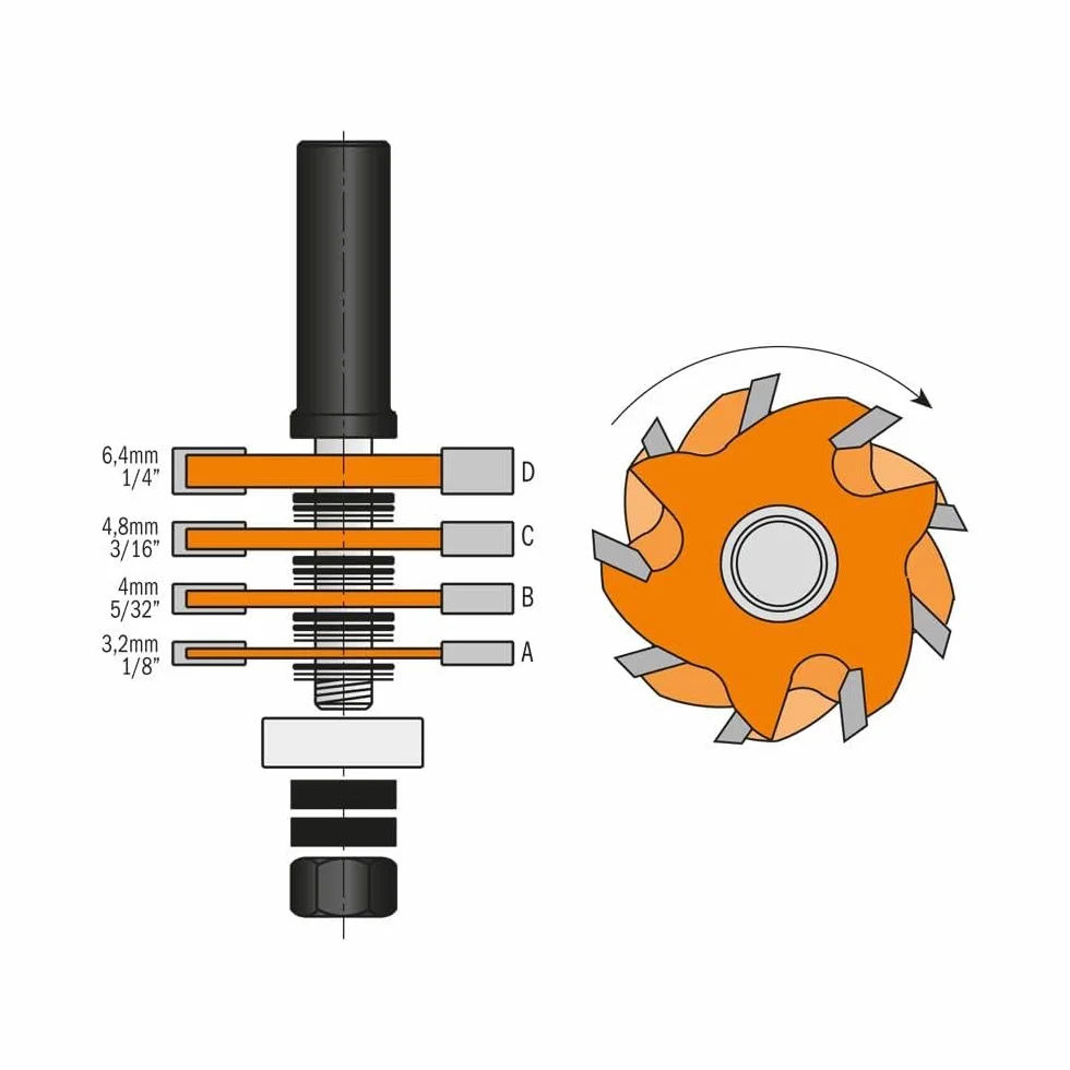 CMT 900.506.11 KIT DI 4 FRESE A DISCO HW Z3 S=12 D=47.6X3.2-18