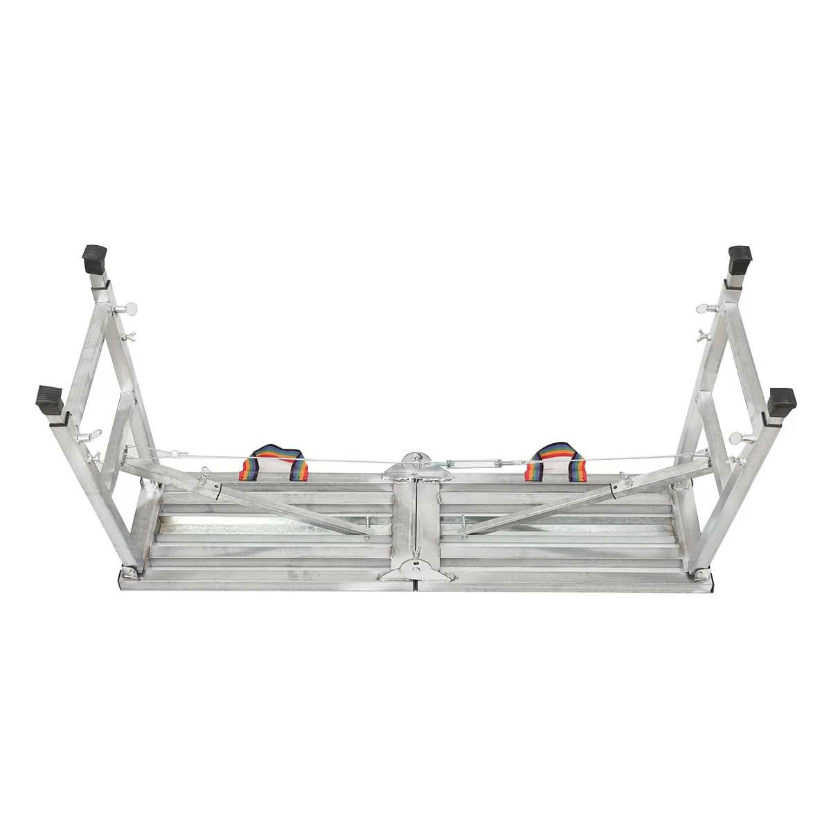 Piattaforma Di Lavoro Con Impalcature Pieghevole Portatile Regolabile 60-90cm, Portata 200KG, Struttura Zincata Antiscivolo, Ideale Per Tinteggiatura, Manutenzione E Camper