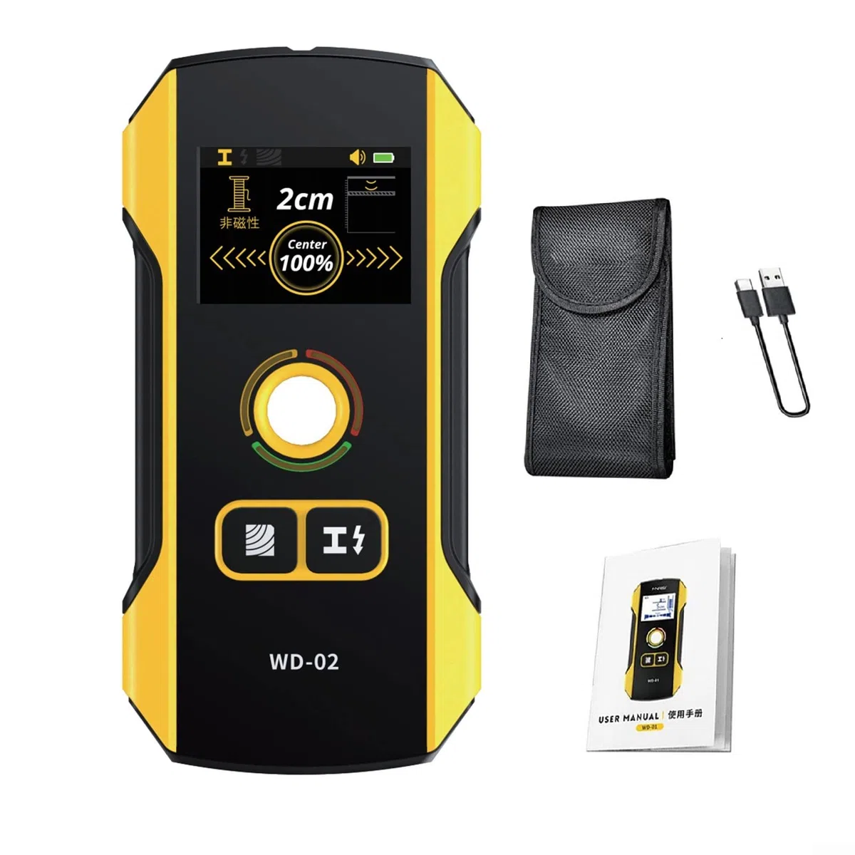 WD-02 Scanner a parete per metal detector per cavi AC alimentati e chiodi in legno