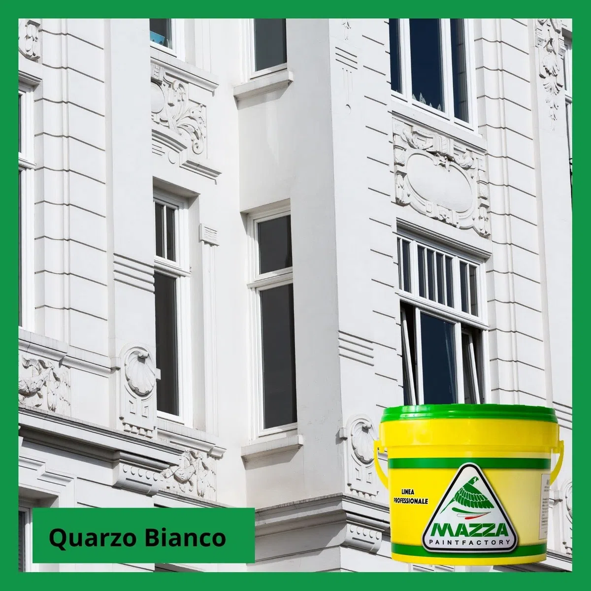 MAZZA Pittura per Interni Ed Esterni Litri 14 Quarzo Bianco Alto Potere Coprente