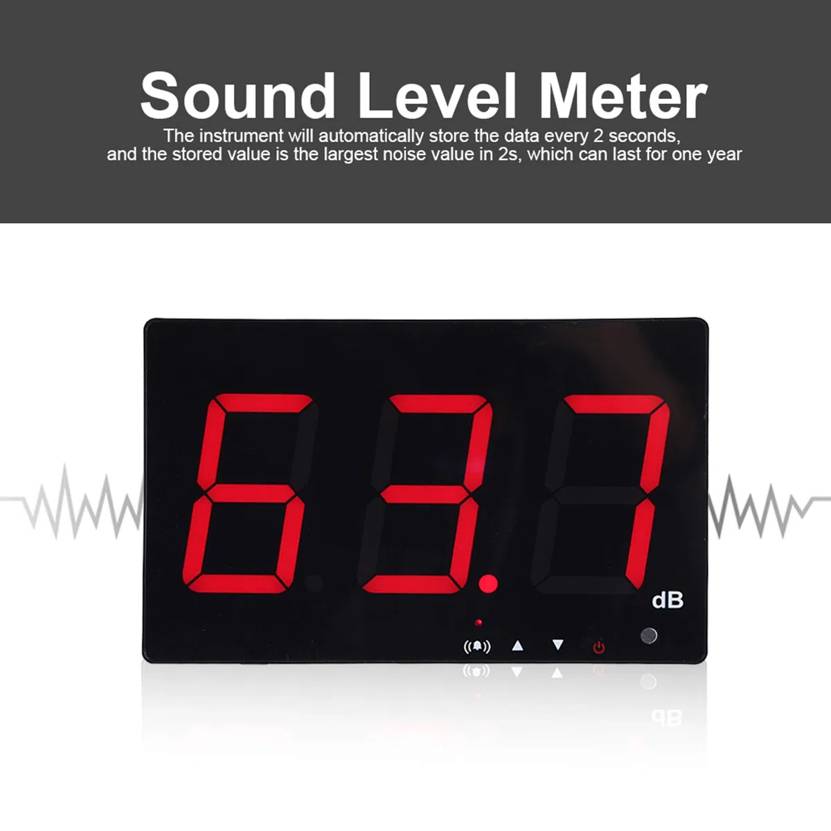 Decibel Meter Misuratore di Livello del Suono Digitale Misuratore di Volume del Rumore Digitale Fissato Muro Gamma Misurazione 30-130 Db Display LCD