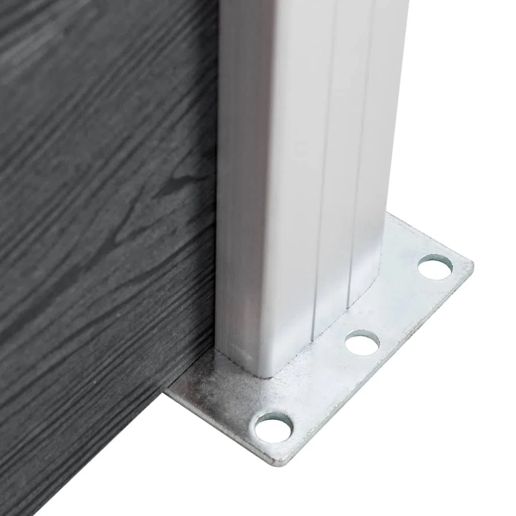 vidaXL 2x Pali per Recinzione con Tappi in Acciaio Durevoli Montanti Paletti Ricambi per Recinto in Alluminio Base in Acciaio 185 cm Argento