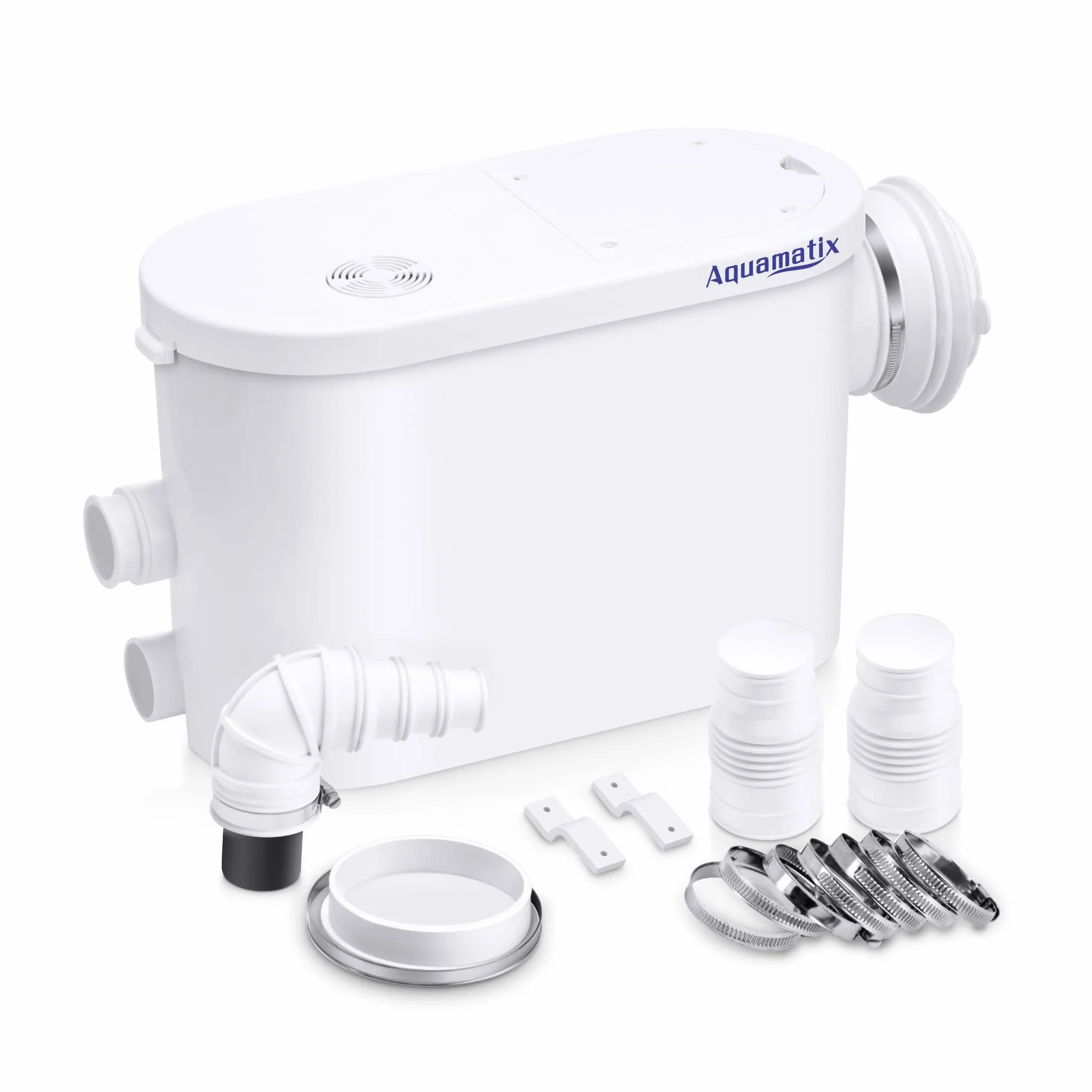 Aquamatix Silencio S Trituratore Pompa Maceratore 400W Sistema di Sollevamento 145L/min per WC sospeso 3 ingressi 8m Distanza di pompaggio verticale con Filtro a carbone