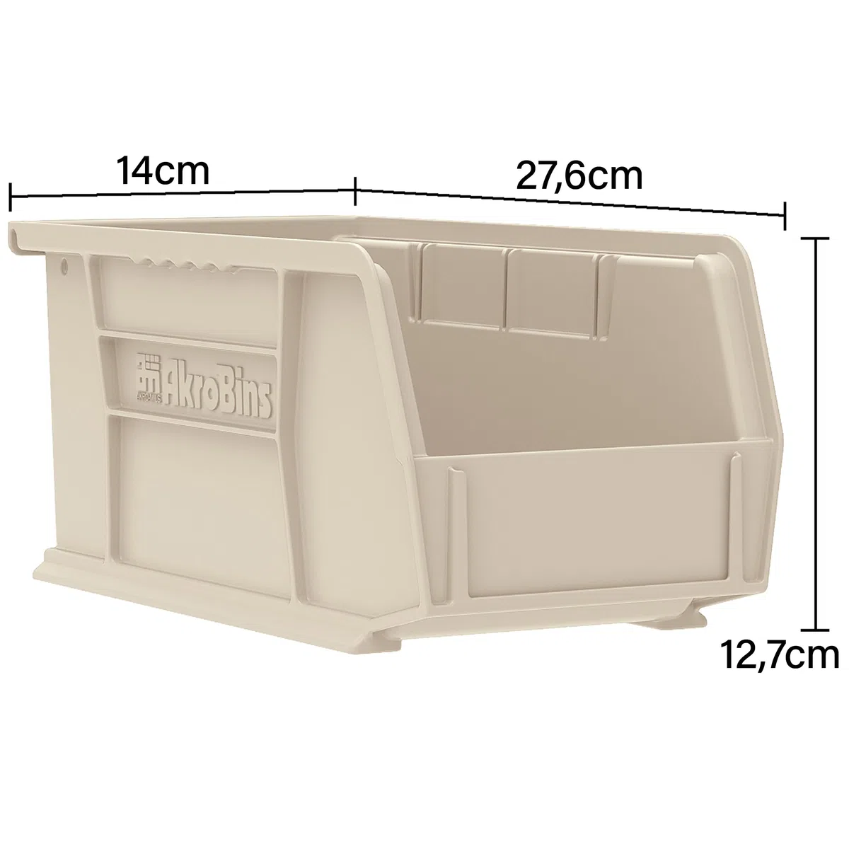Akro-Mils 30230 AkroBins Plastic Storage Bins, Space-Saving Stackable Bins for Garage, Pantry, Craft Organization, 27,6 cm x 14 cm x 12,7 cm, trasparenti, confezione da 12