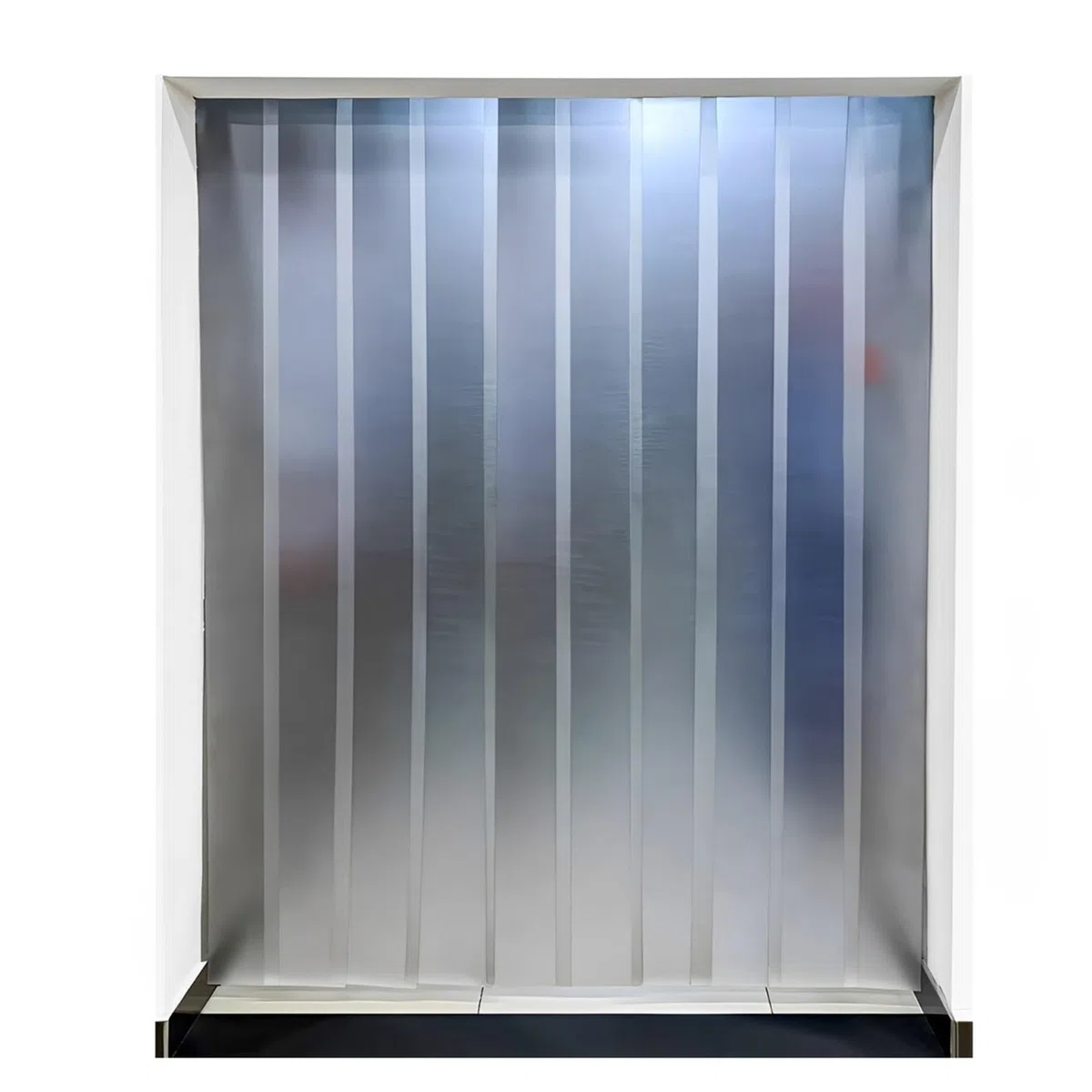 Porta a strisce in PVC, cella frigorifera, magazzino, ristorazione, vinile, plastica trasparente, rotaia e morsetti in acciaio inossidabile(120x230cm/47.24x90.55in)