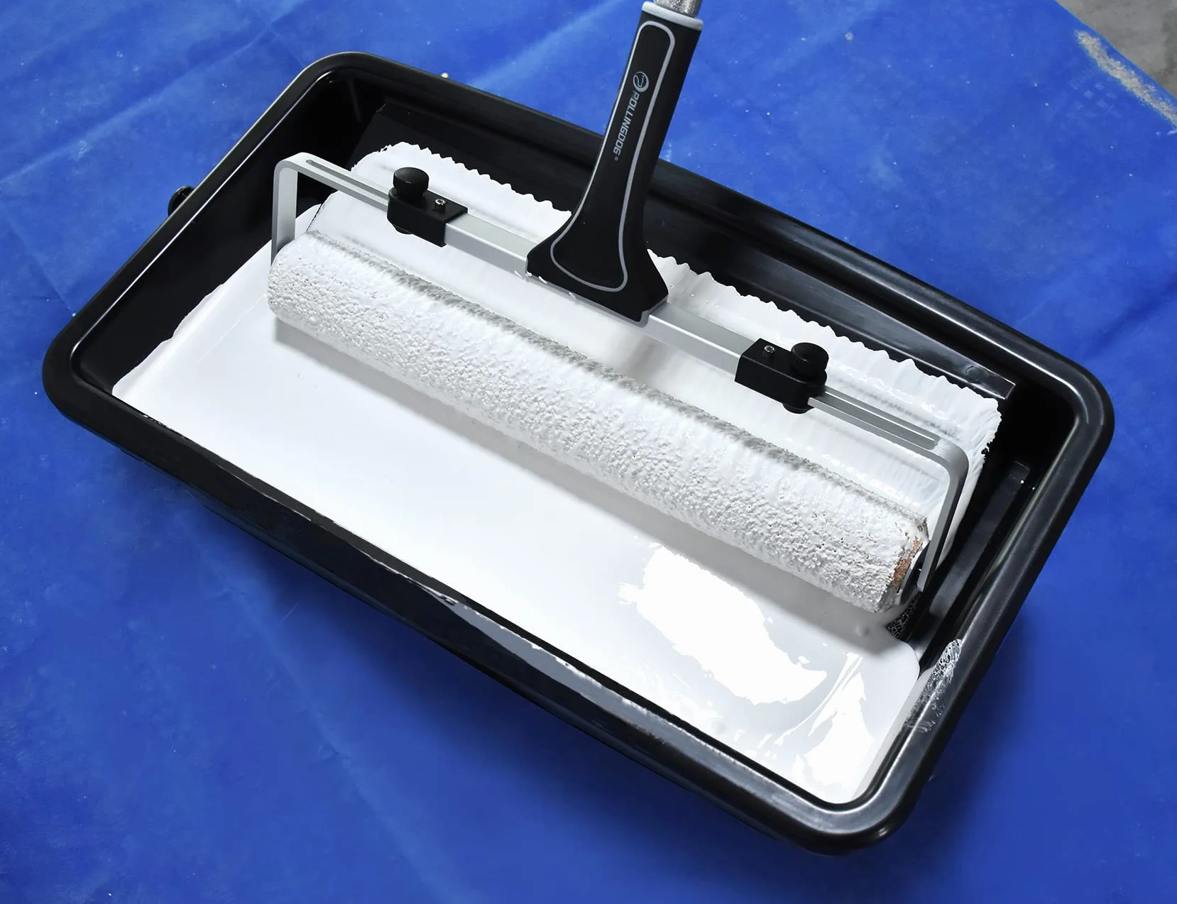 ROLLINGDOG Set di rulli grandi da 45,7 cm, telaio per rullo da pittura da 45,7 cm, maniche in microfibra (confezione da 3), vassoio grande per rullo di vernice