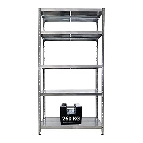 SCAFFALE IN METALLO MACISTE 120 X 40 X 195 H 5 PIANI KG 260 AD INCASTRO