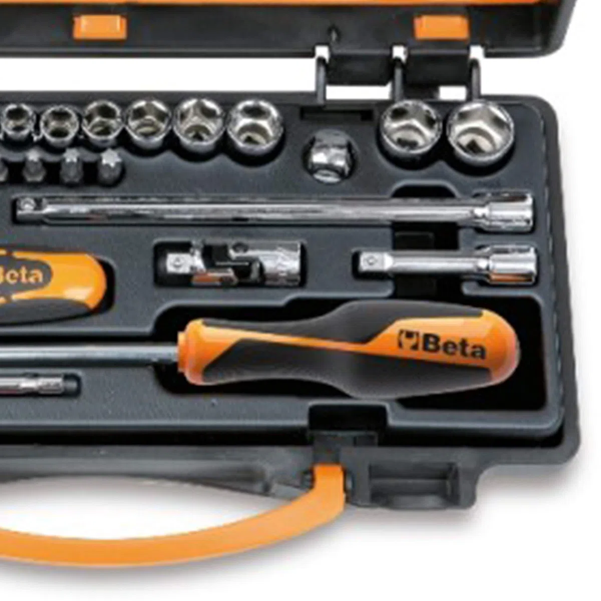 BETA 900/C11 - Assortimento di 11 chiavi a bussola esagonali, 20 inserti per avvitatori e 8 accessori in cassetta di lamiera