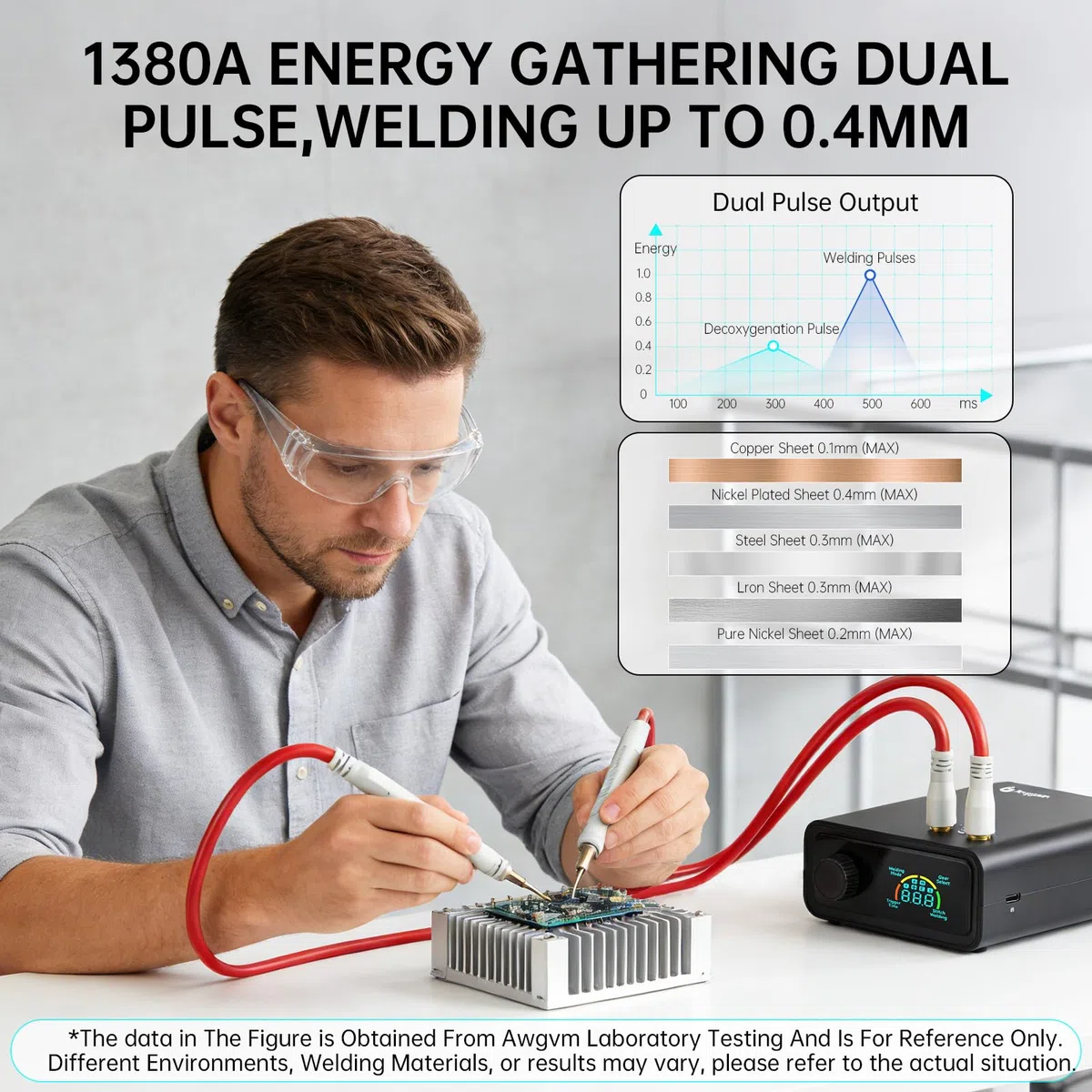 Saldatrice a batteria da 11340 W, con pedale in nichel e perno di saldatura a punti, funzionamento a manopola, per nastro in nichel da 0,15 – 0,3 mm, saldatrice a punti per la produzione di batterie