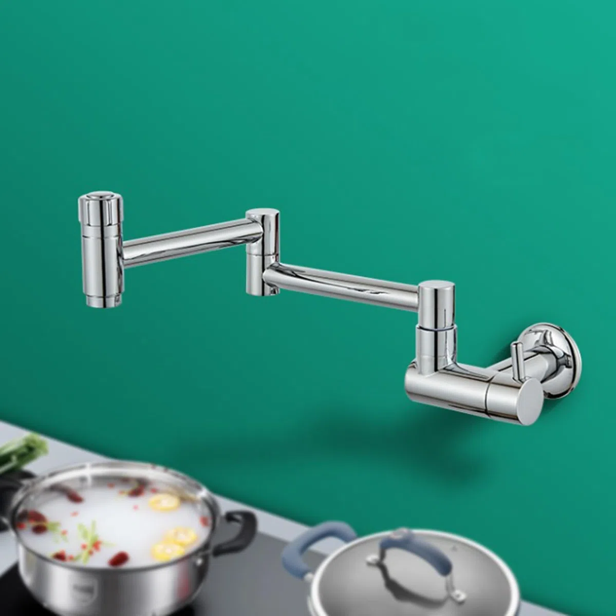 Rubinetti Riempimento Pentole Rubinetto Cucina A Muro Pieghevole Acqua Fredda Cromo Rotabile