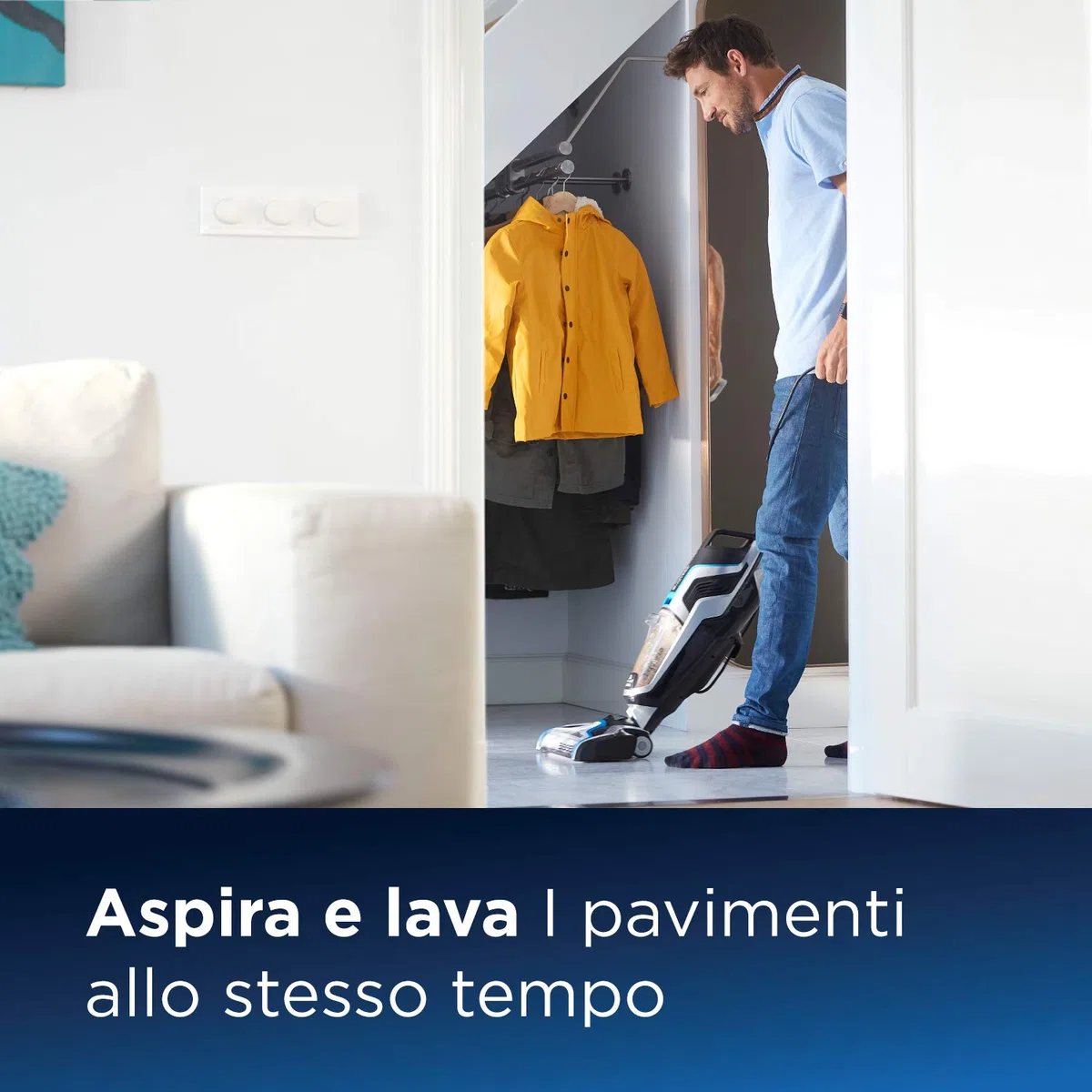 BISSELL CrossWave Pet Pro | Aspirapolvere/Lavando/Asciugatrice | 3 In 1 Per Animali Domestici | Ideale Per Tappeti, Piastrelle & Pavimenti In Legno | Formula Inclusa | 74dB | Nero/Titanio/Blu | 2225N