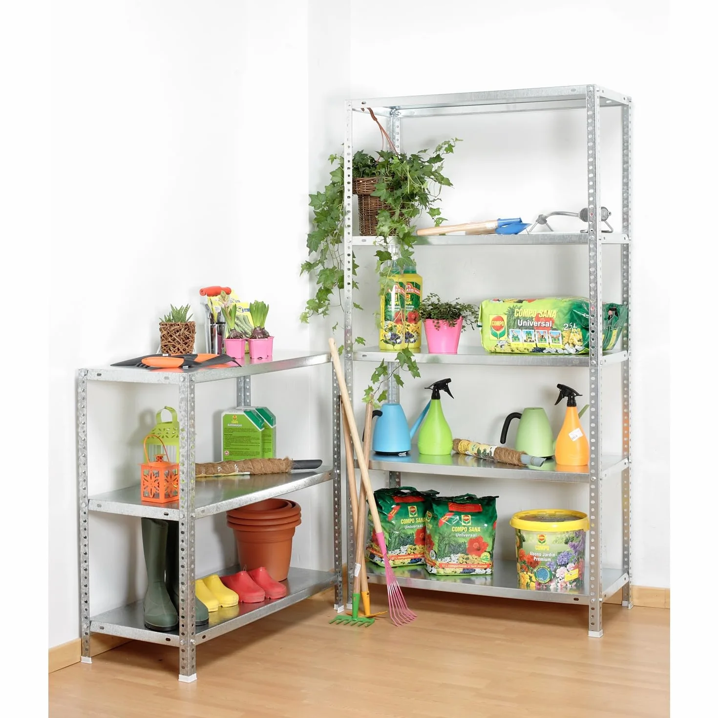 Simon Rack Scaffale Metallo Garage e 6 Ripiani, Capacità di Carico 100 kg e Punto di Flessione, 2000x900x300 mm, Metallo, Scaffalatura per Garage, Zincato - Comfort