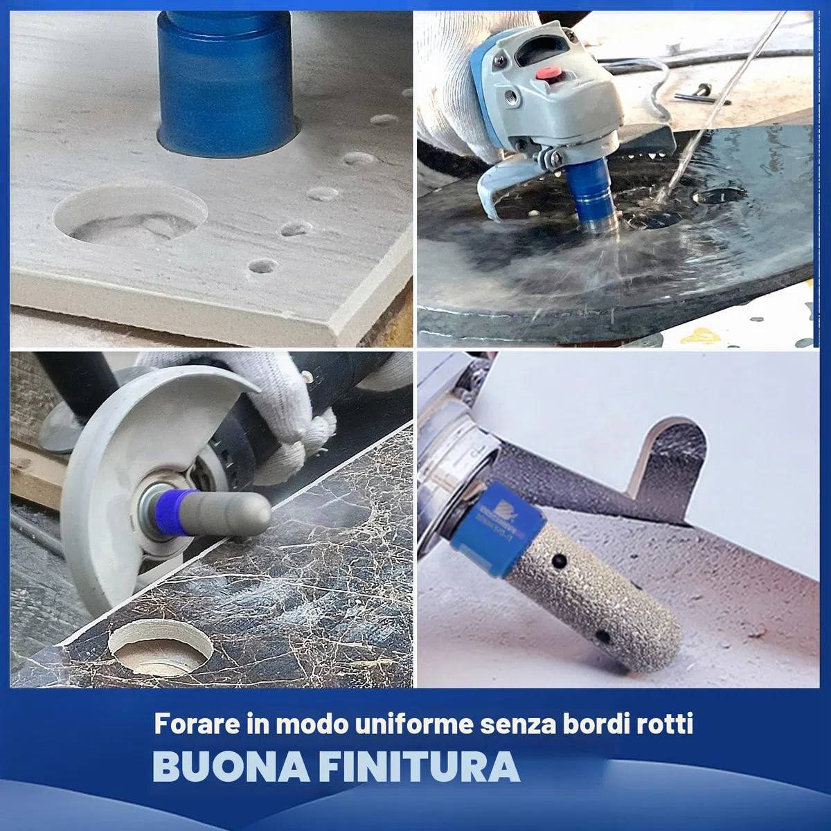 Set di punte diamantate per piastrelle - 20/25/35/50mm Punte diamantate e fresatrice diamantata da 20mm con adattatore