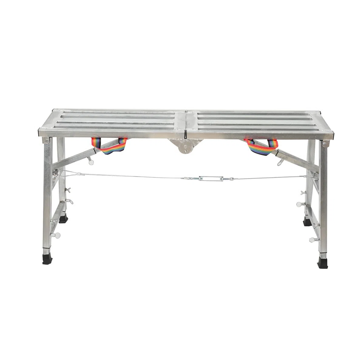 Piattaforma Di Lavoro Con Impalcature Pieghevole Portatile Regolabile 60-90cm, Portata 200KG, Struttura Zincata Antiscivolo, Ideale Per Tinteggiatura, Manutenzione E Camper