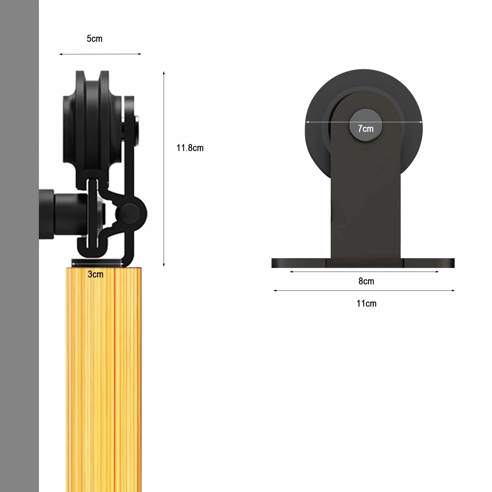 8FT/243cm Binario per Porta Scorrevole, Porta Scorrevole di Placcatura kit accessori per la porta della Nero