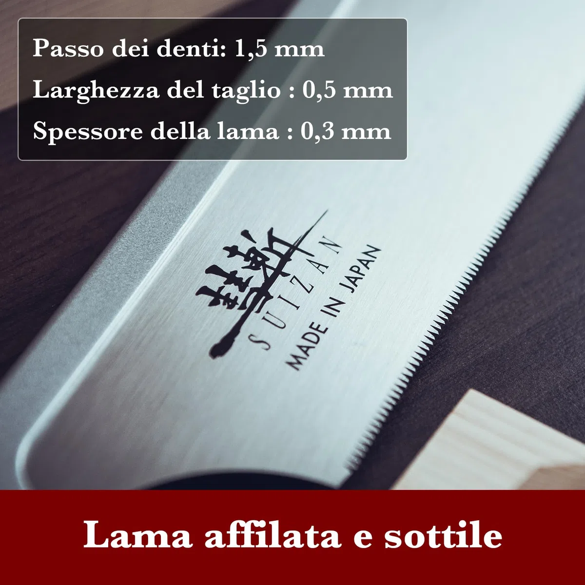 SUIZAN Dozuki Sega giapponese a taglio fine 240mm - Utensili professionali per la lavorazione del legno