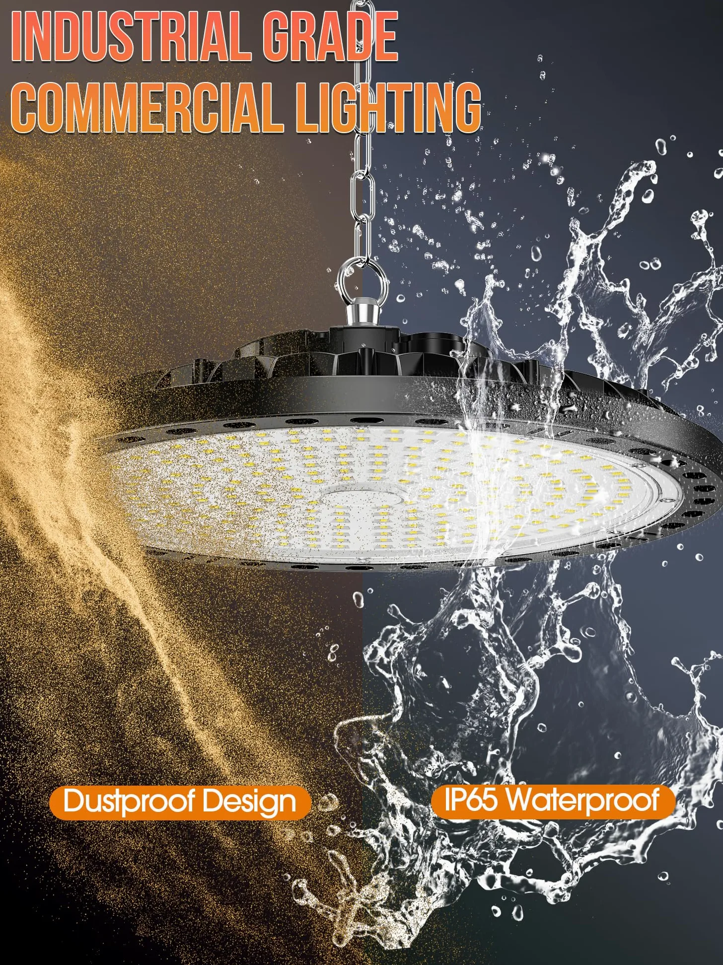 YIQIBRO Faro LED 200W 6 Pezzi, 20000LM UFO Lampada da Officina Industriale, 6500K Bianco Freddo Lampada da Garage, IP65 Impermeabile Faretto LED, UFO Plafoniera per Garage Magazzini Fabbrica Palestra