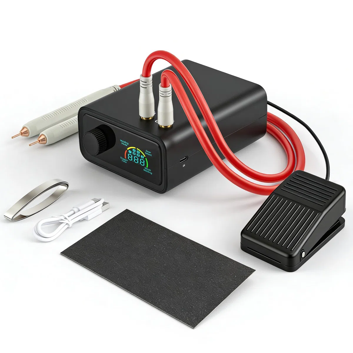 Saldatrice a batteria da 11340 W, con pedale in nichel e perno di saldatura a punti, funzionamento a manopola, per nastro in nichel da 0,15 – 0,3 mm, saldatrice a punti per la produzione di batterie