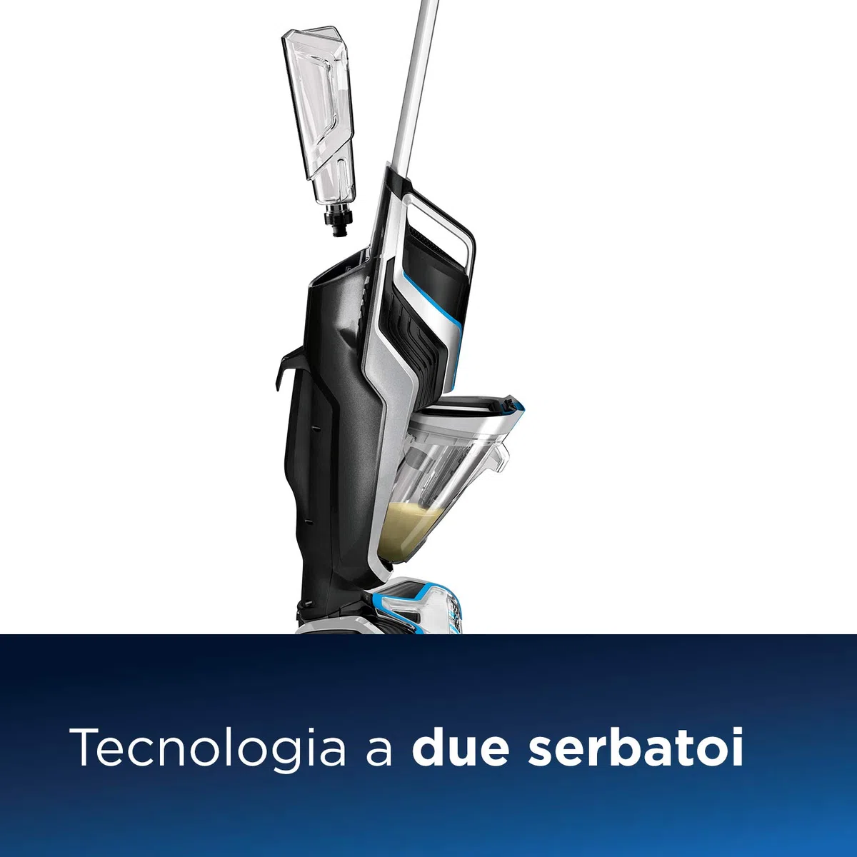 BISSELL CrossWave Pet Pro | Aspirapolvere/Lavando/Asciugatrice | 3 In 1 Per Animali Domestici | Ideale Per Tappeti, Piastrelle & Pavimenti In Legno | Formula Inclusa | 74dB | Nero/Titanio/Blu | 2225N