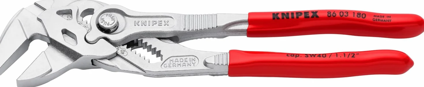 KNIPEX Pinza chiave pinza e chiave in un unico utensile cromata rivestiti in resina sintetica 180 mm, 86 03 180