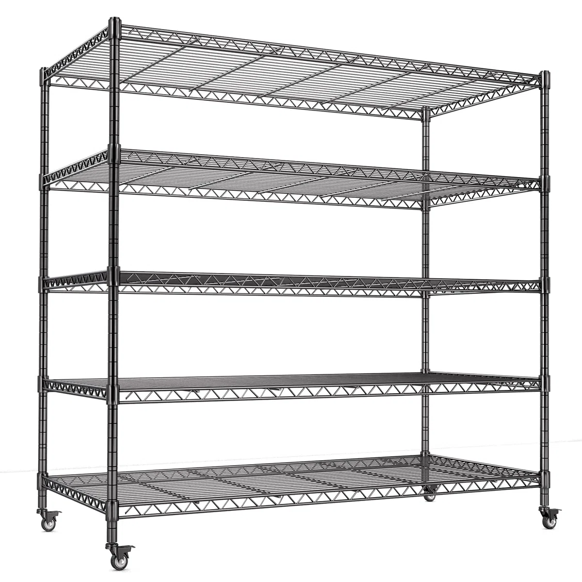 Scaffale Stretto Portaoggetti a 5 Ripiani,Scaffale Metallo Garage,Ripiani Regolabili con 4 Piedini di livellamento,Scaffale Metallico Portante da 800 kg, per Cucine, Garage e dispense,91×36x186 cm