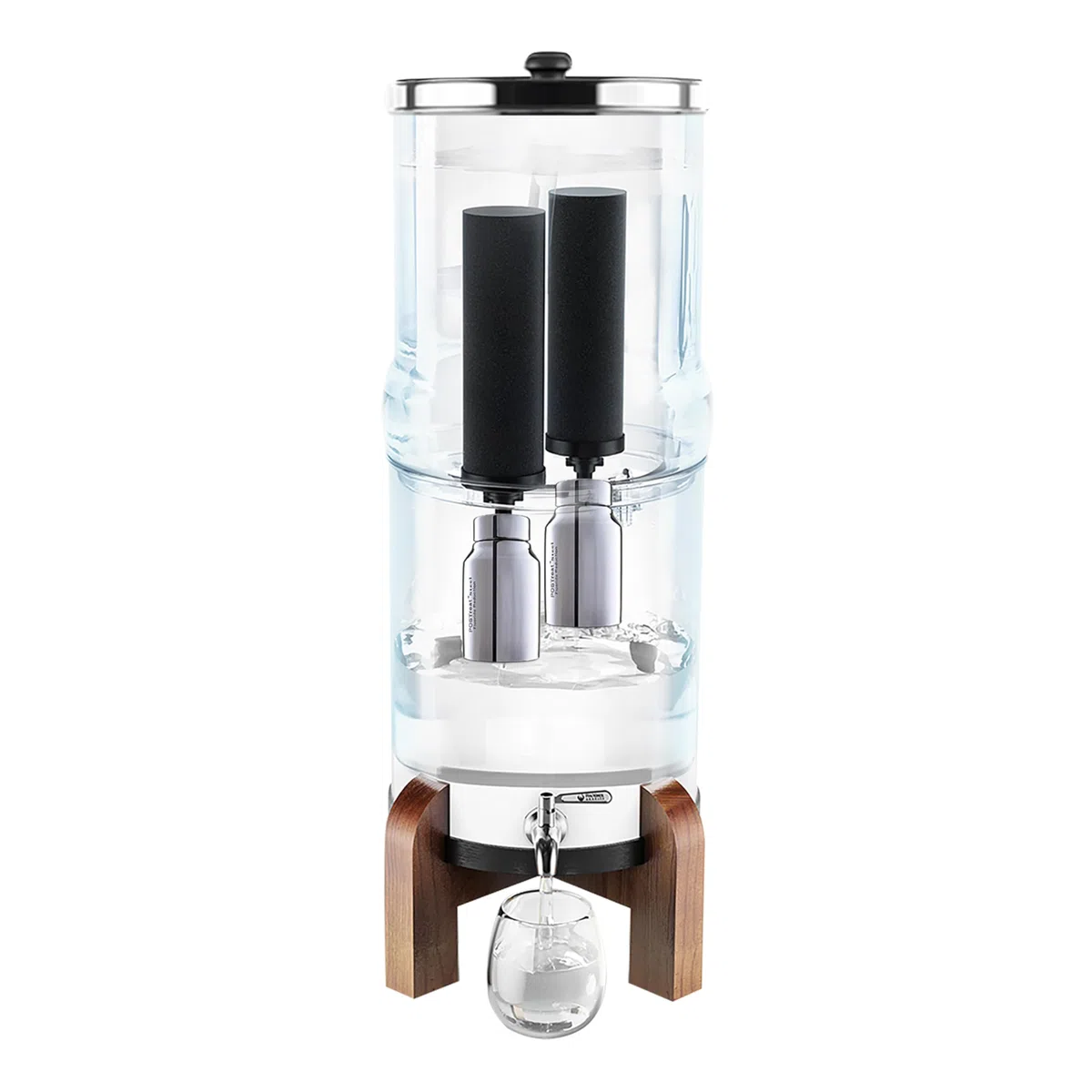 PHOENIX GRAVITY Postreat - Set di 2 elementi di riduzione del fluoruro in acciaio inox AISI 304 PF-4, rimuove > 95% di fluoruro, compatibile con Phoenix Smart Carbon (nero) elementi filtranti