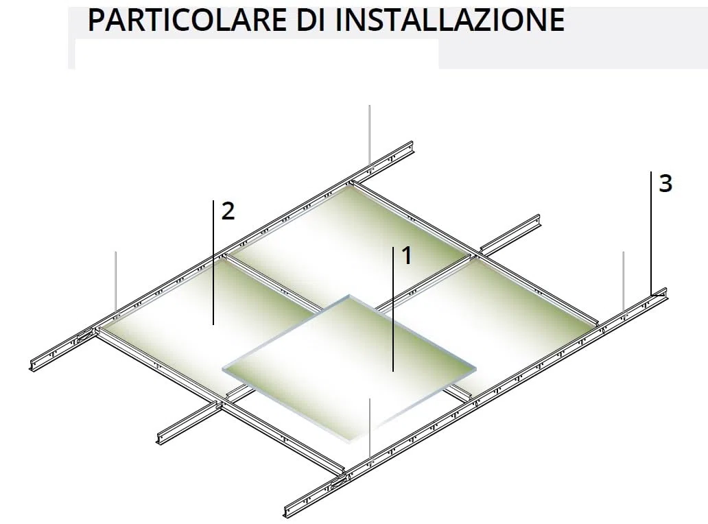 Pannelli controsoffitto 600 x 600 x 12 mm - 14 pezzi - in Fibra Minerale - Confezione da 5.04 mq - REI 120 - Finitura fessurata - IN APPOGGIO