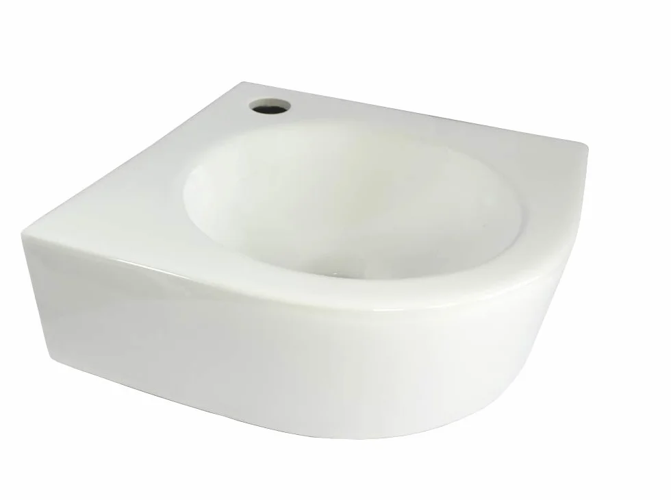 Lavabo angolare piccolo ovale, lavabo da appoggio in ceramica, mini lavabo, lavabo angolare, 30,5 x 30,5 x 12 cm