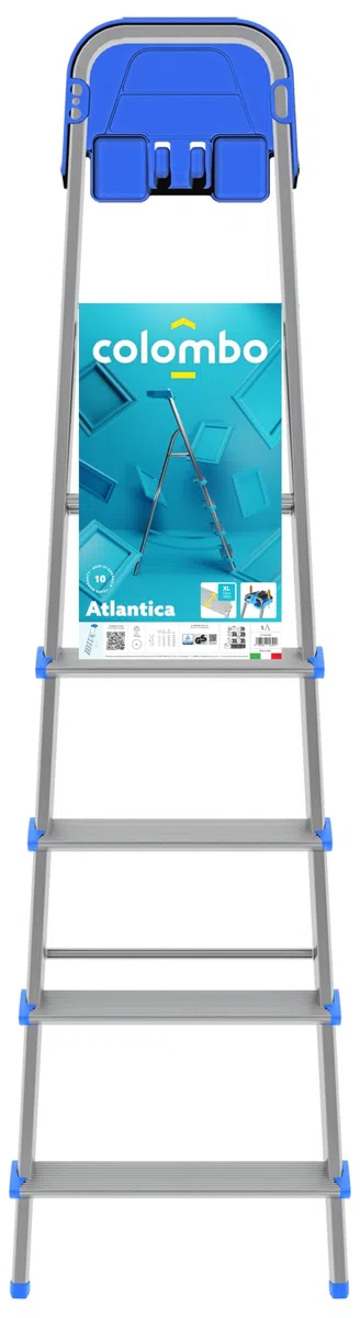 Scala ATLANTICA in alluminio con vaschetta portaoggetti 5 gradini XL