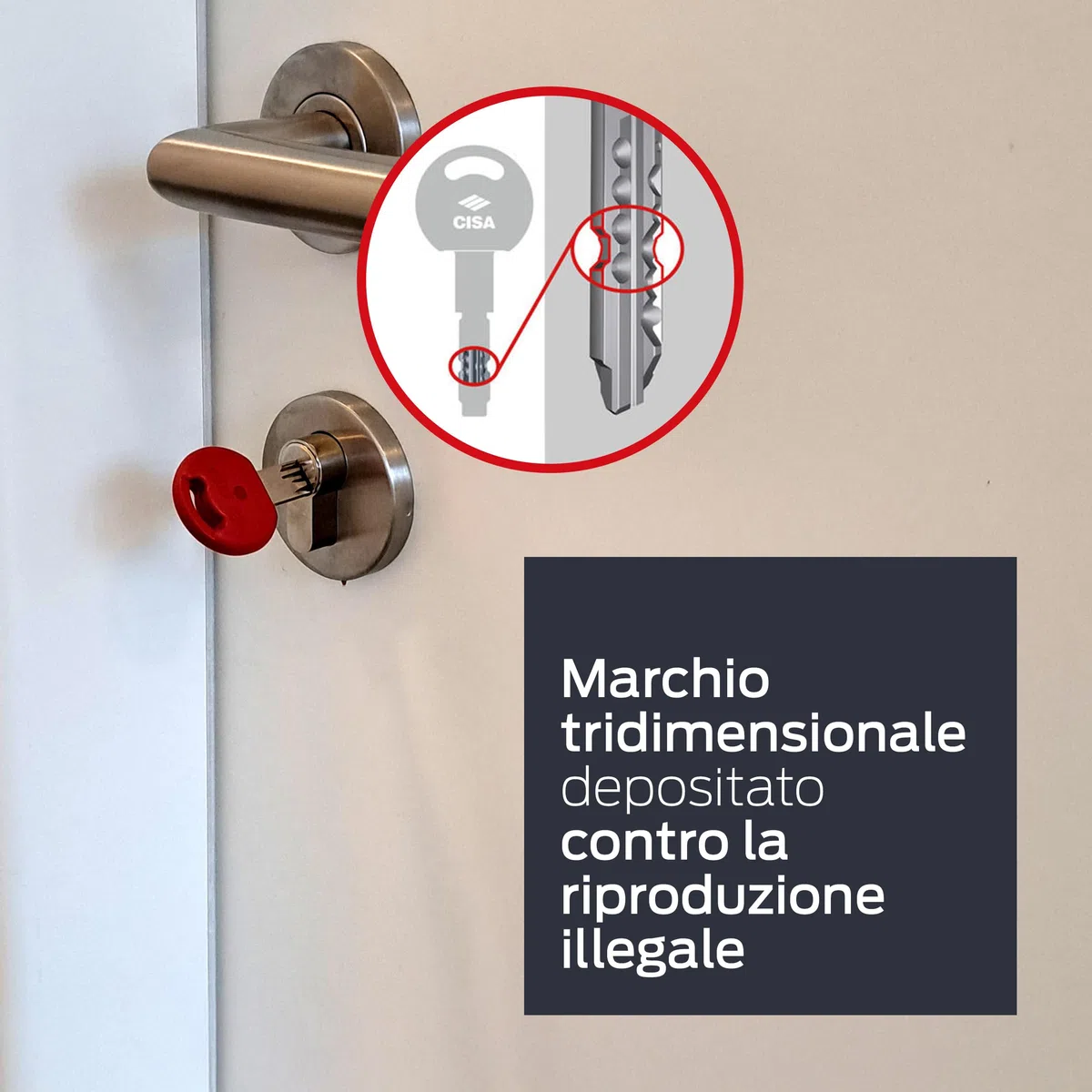 CISA - Cilindro Europeo Astral Tekno PRO 10M3T70701200C5 per Serratura Porta Blindata - Cilindro Europeo 30/30 con 5 Chiavi a Duplica Protetta - Predisposizione al Pomolo