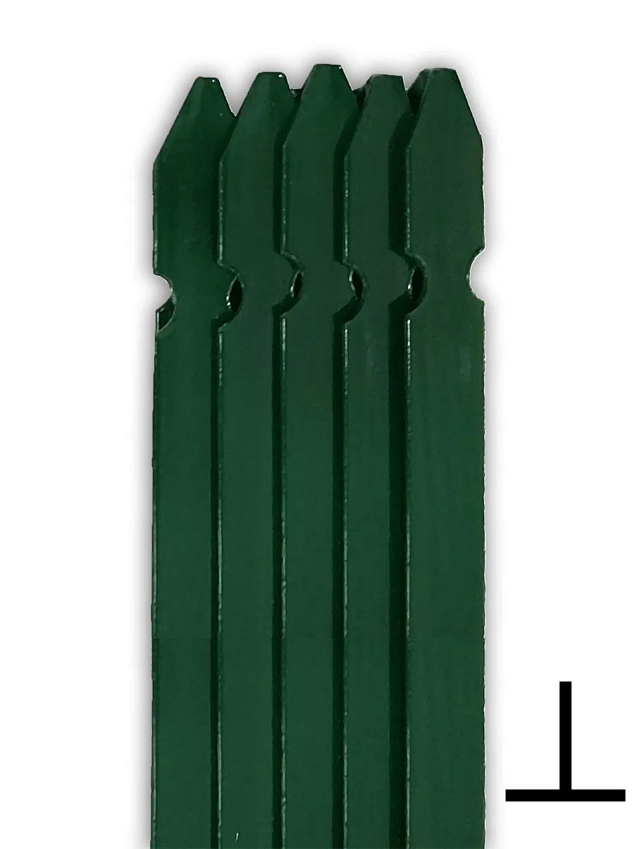 NEXTRADEITALIA CF da 10PZ Paletto a T altezza 250 CM sezione mm 30x30x3 PLASTIFICATO Palo Verde da GIARDINO recinzione in ferro