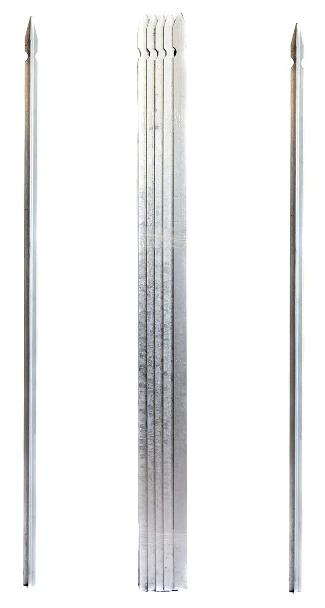 nextradeitalia 15PZ Paletto a T Altezza 200 CM Sezione mm 30x30x3 ZINCATO Palo Colore Zinco da Giardino Recinzione in Ferro