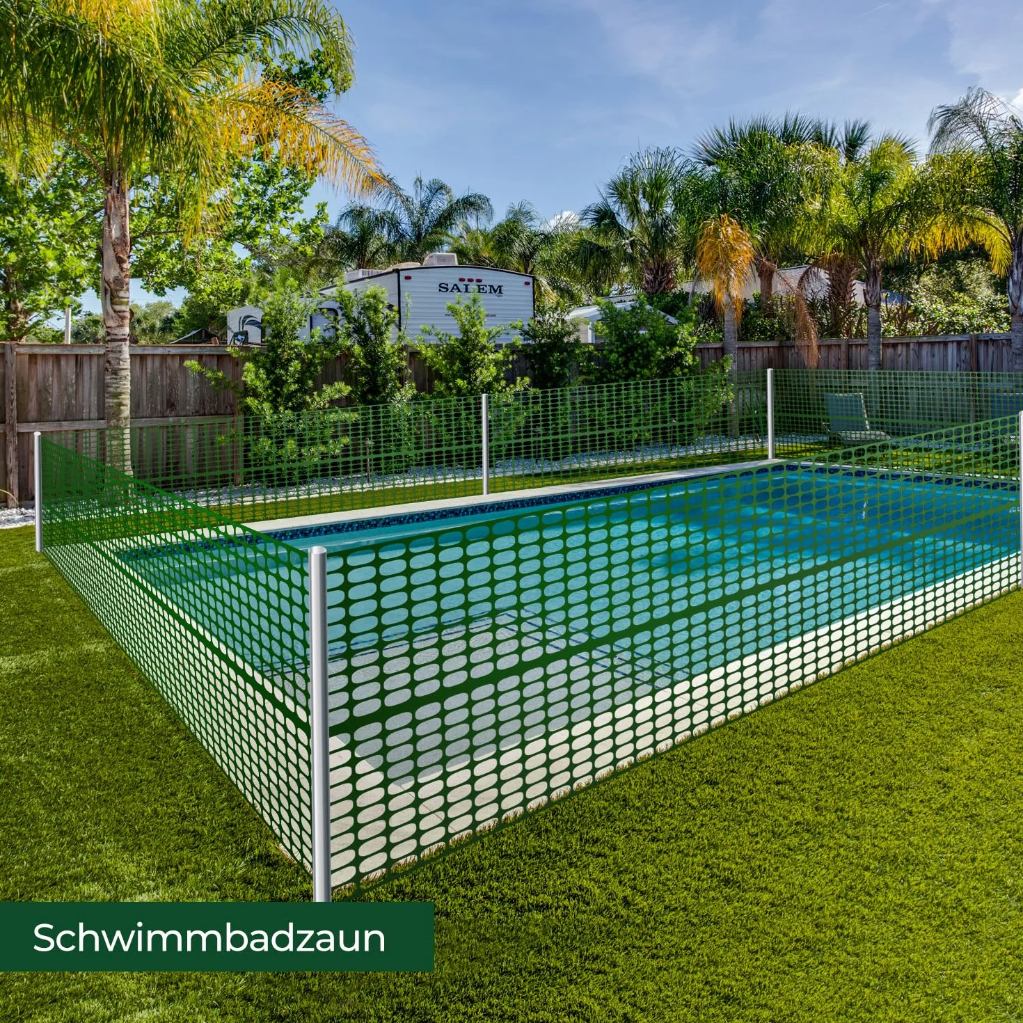 Ohuhu Set di barriera da giardino, 1 m x 30 m, rotolo di recinzione in plastica con 25 pali da 1,15 m, rete di sicurezza temporanea, riutilizzabile, per piscine, recinzioni da neve, pollame