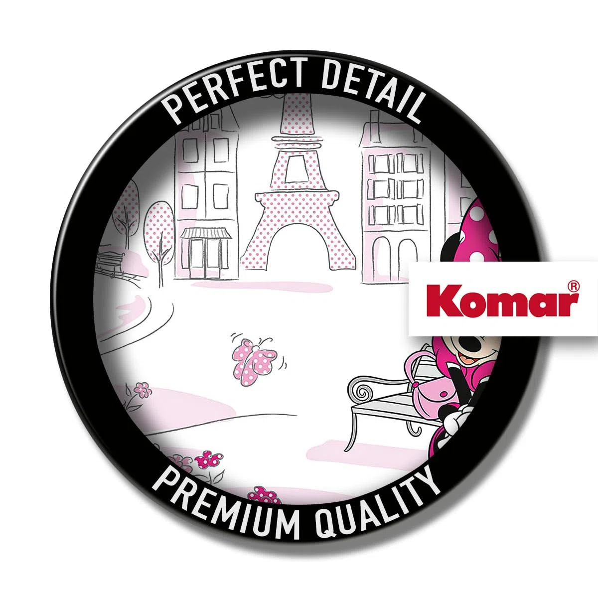 Komar Digitaldruck Vlies Fototapete - Minnie in Paris - Größe 400 x 250 cm