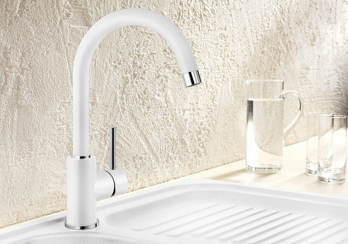 BLANCO 519418 MIDA - Rubinetto miscelatore, bianco, in Silgranit, ad alta pressione