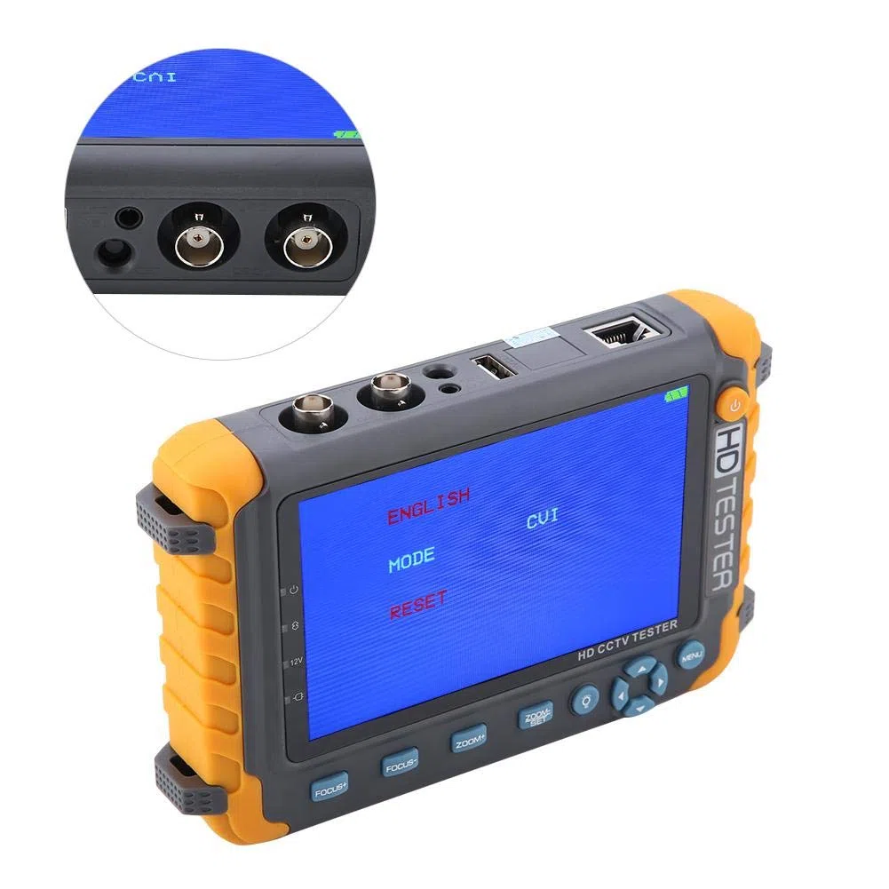 Tester CCTV 4 in 1, AC 220V ad Alta Risoluzione 5 MP 5Pollici TVI/AHD/CVI/CVBS Sicurezza CCTV Tester Telecamera Analogica Lampada LED Monitor Video Coassiale HD Con Ingresso VGA/HDMI/Controller PTZ